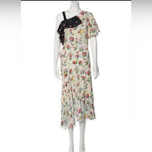 Preen line mixed pattern ditsy floral midi dress